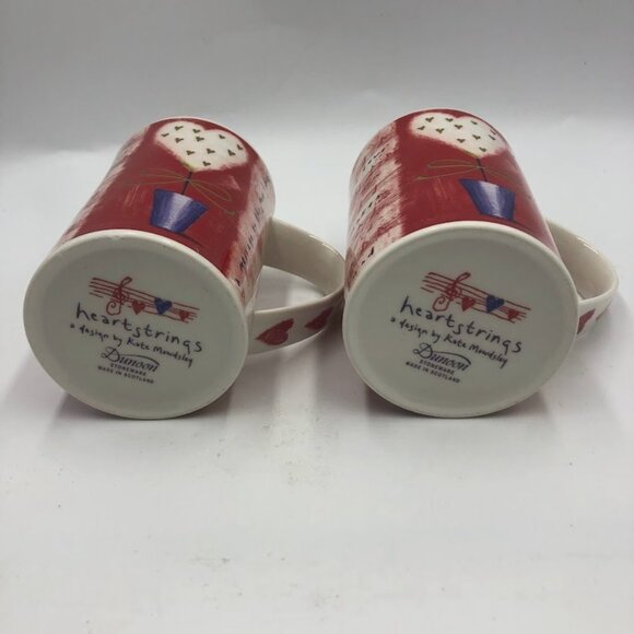 Dunoon Stoneware Heartstrings Design by Kate Mawdsley Set of 2 Ceramic Mugs - Picture 5 of 12